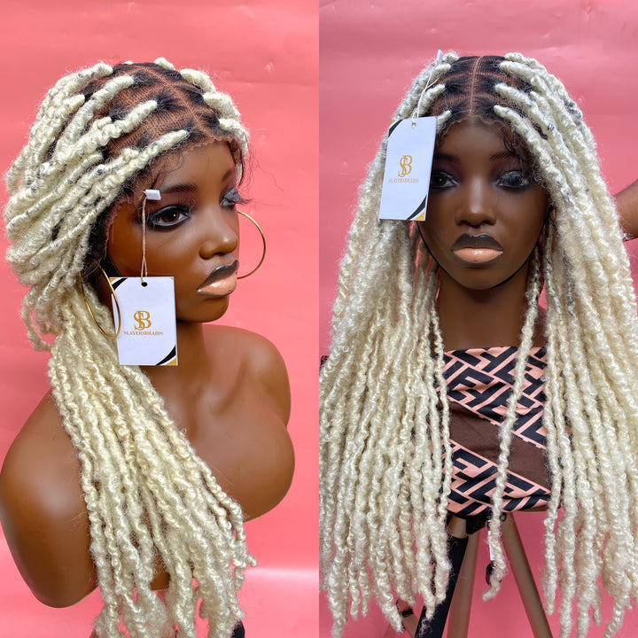 Dark Root Blonde Hair Faux Locs Wig -Asanti unit