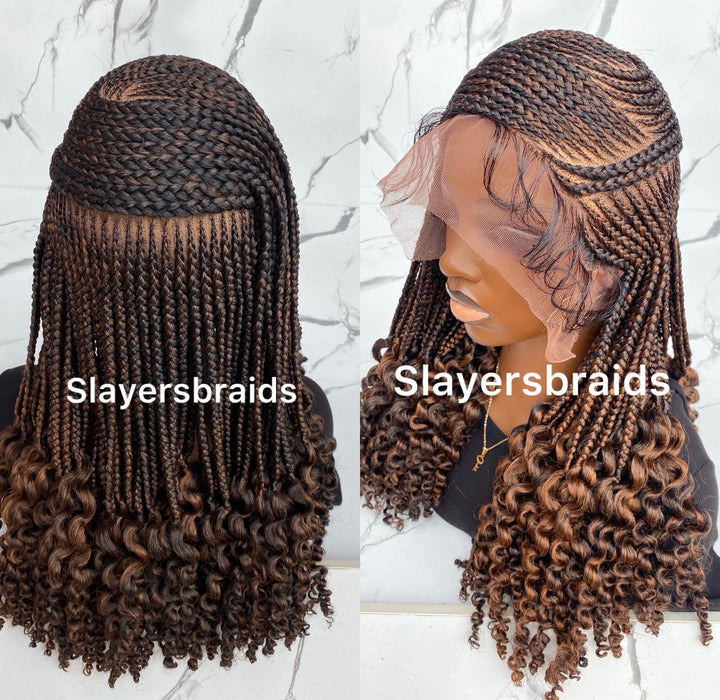 Fast Ship Cornrow Bob Wig Easy Install -Rejoice
