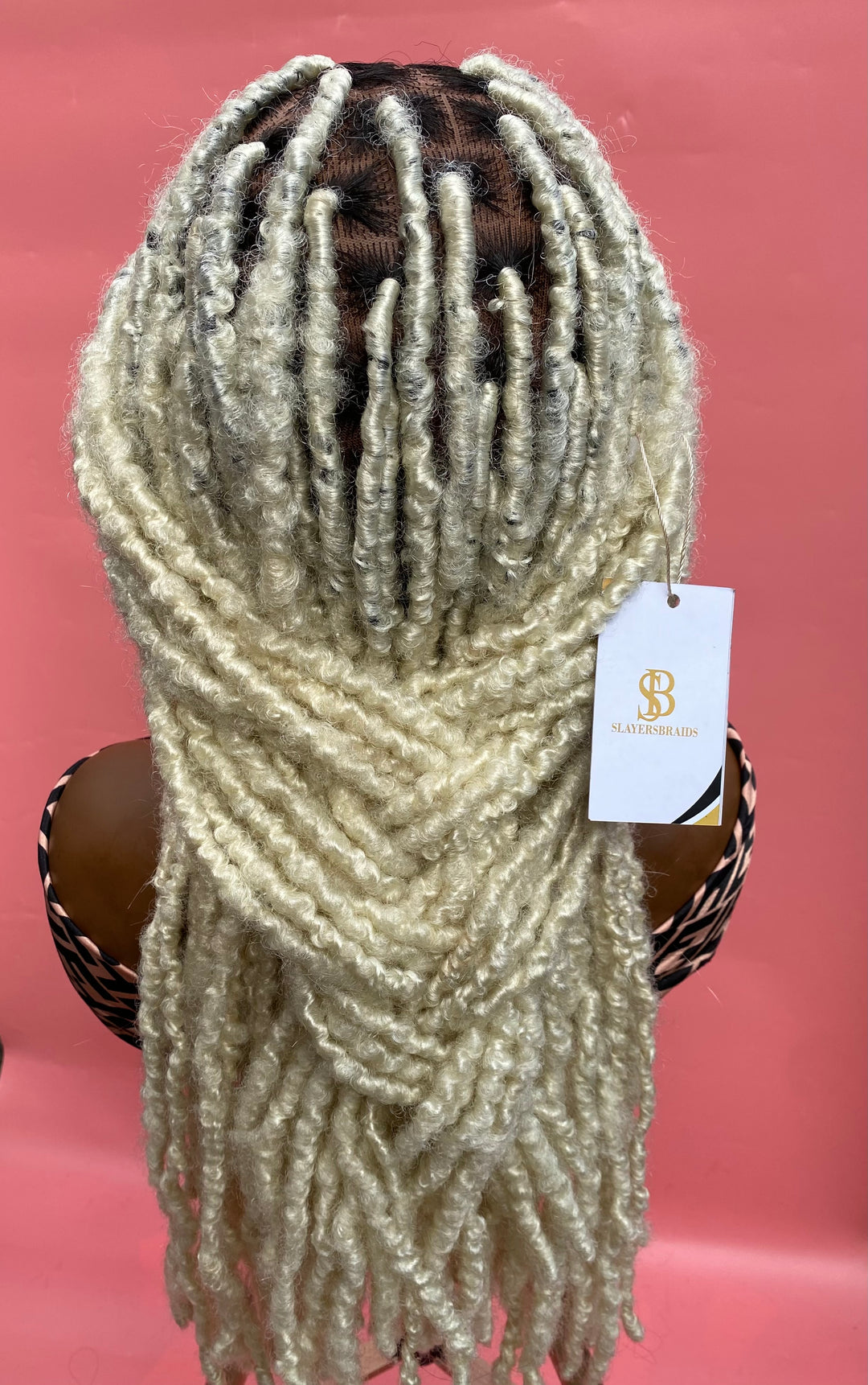 Dark Root Blonde Hair Faux Locs Wig -Asanti unit