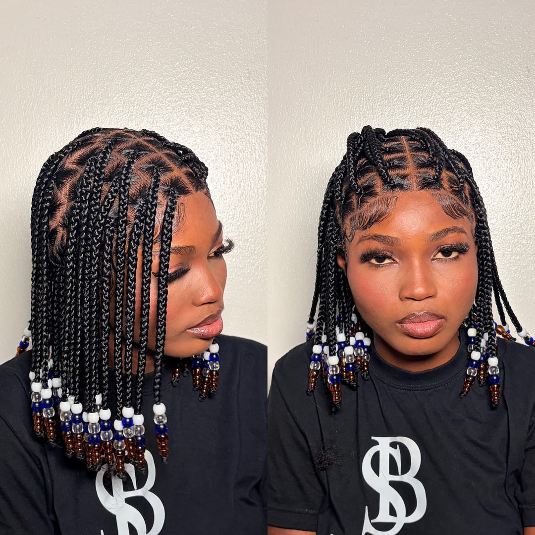 Tightly Braided Glueless Bead Wig For Everyday,Fast Ship-Nola