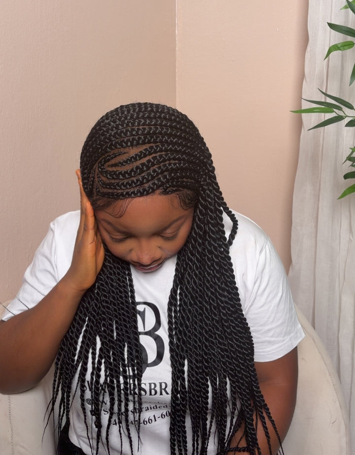 Luxury Cornrow Wig for Black People -Angela