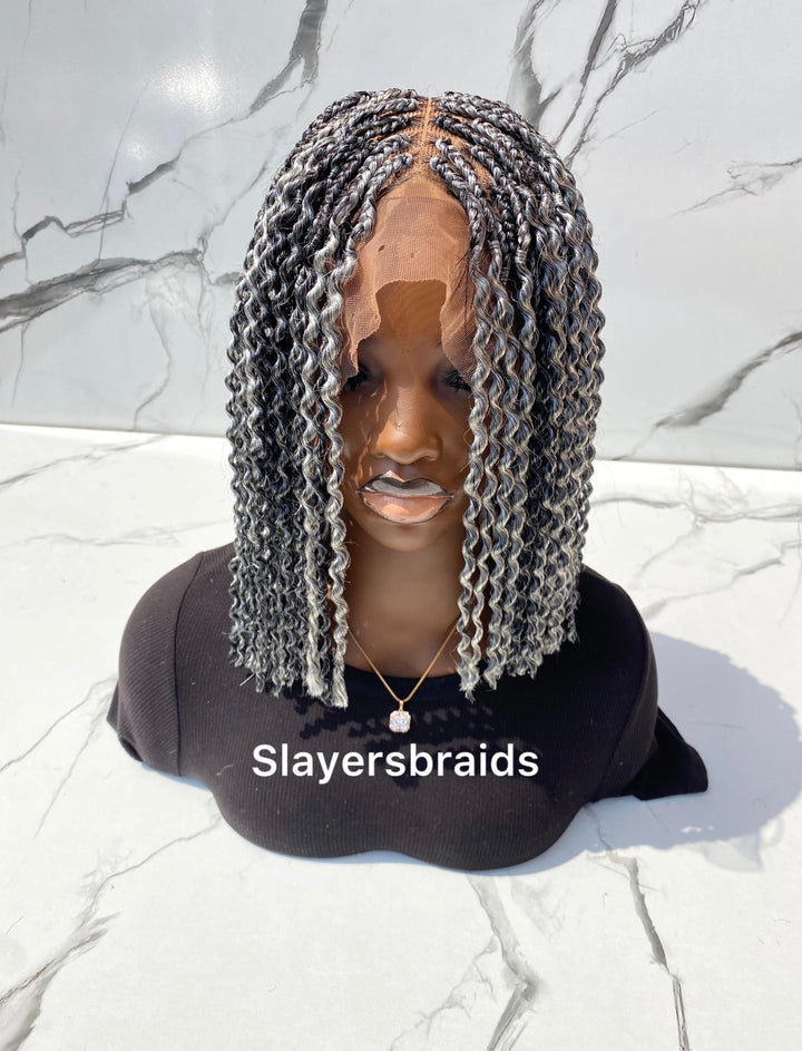 Glueless Ash Blonde natural scalp look” Twist Bob Wig -Kayla Unit