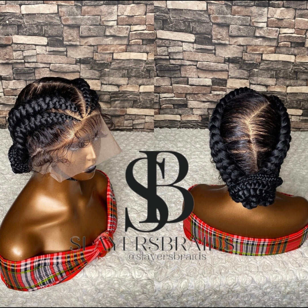 Natural Scalp, Beginner Friendly, Ready to Ship Cornrow Wig -Betty