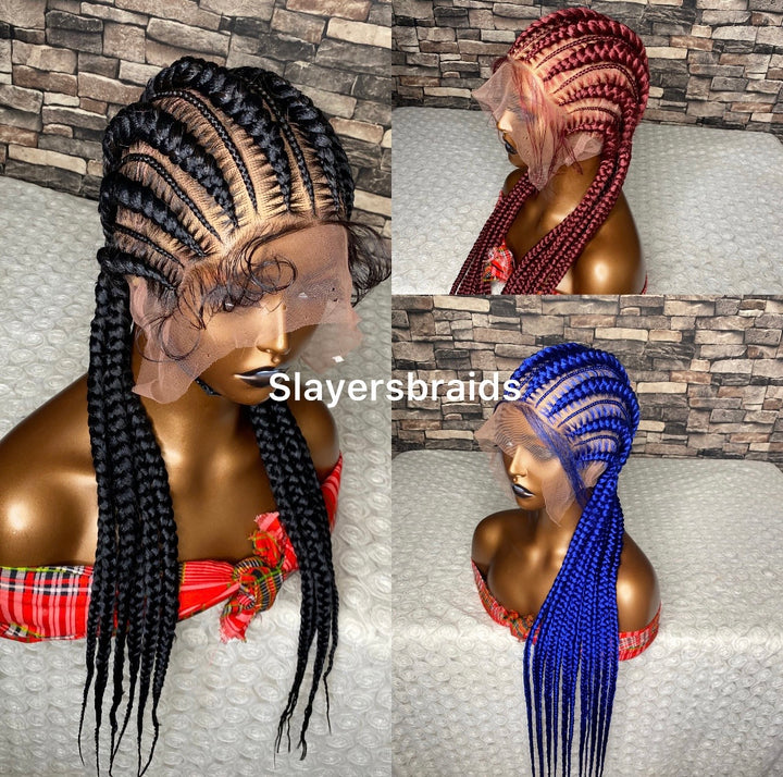 Cornrow Braid Wig – Glueless, Natural Scalp, Easy Install, -Kamelar