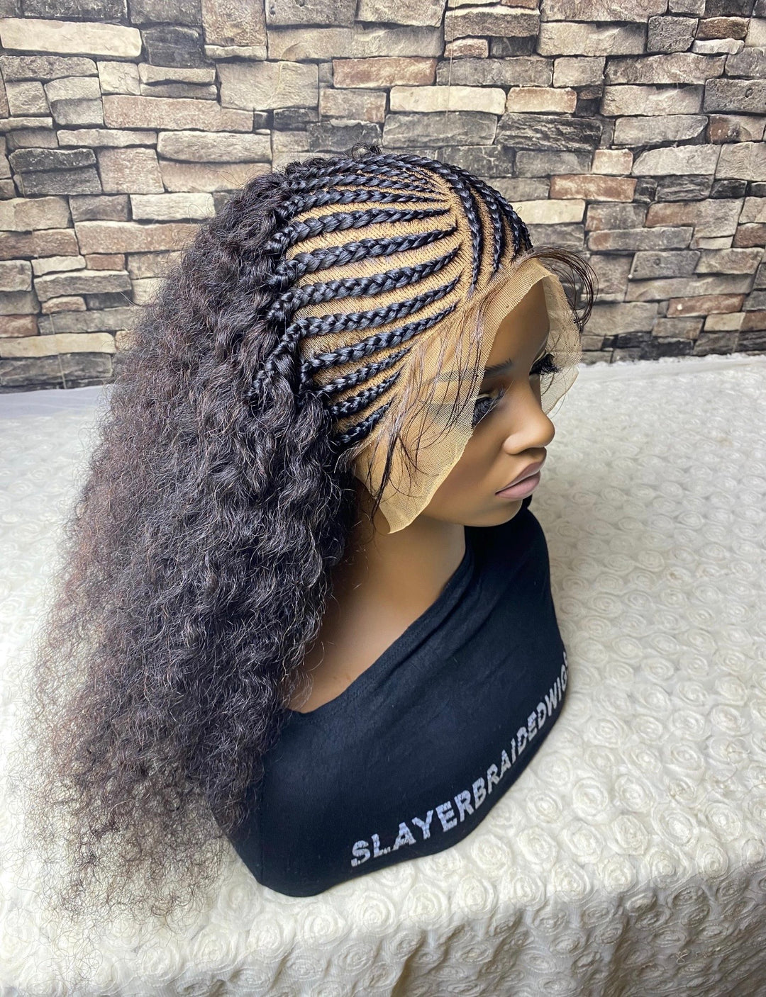 Lace Front Cornrow Braid Human Hair Wig  -Mellisa
