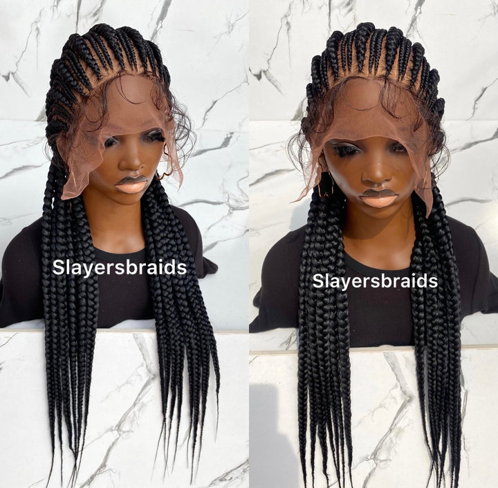 Luxury Cornrow Wig| Fulllace Allback Braids Fast Ship Hair -Koren