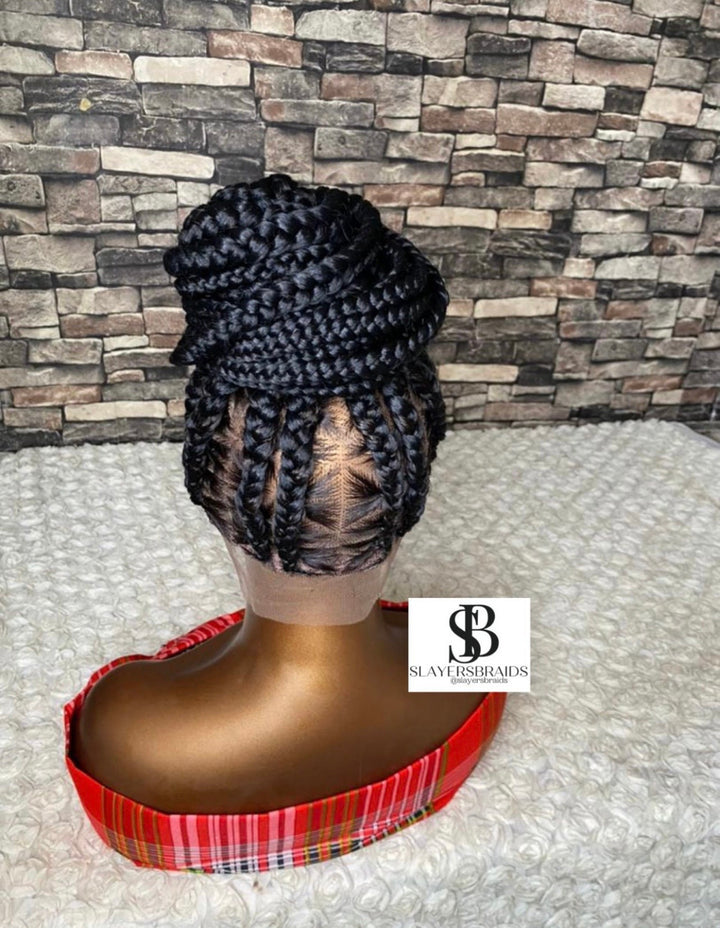 Luxury Cornrow BoxBraidWig Natural Looking Glueless BraidedWig -Chevy