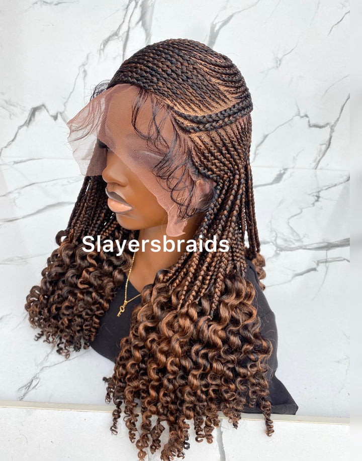 Fast Ship Cornrow Bob Wig Easy Install -Rejoice