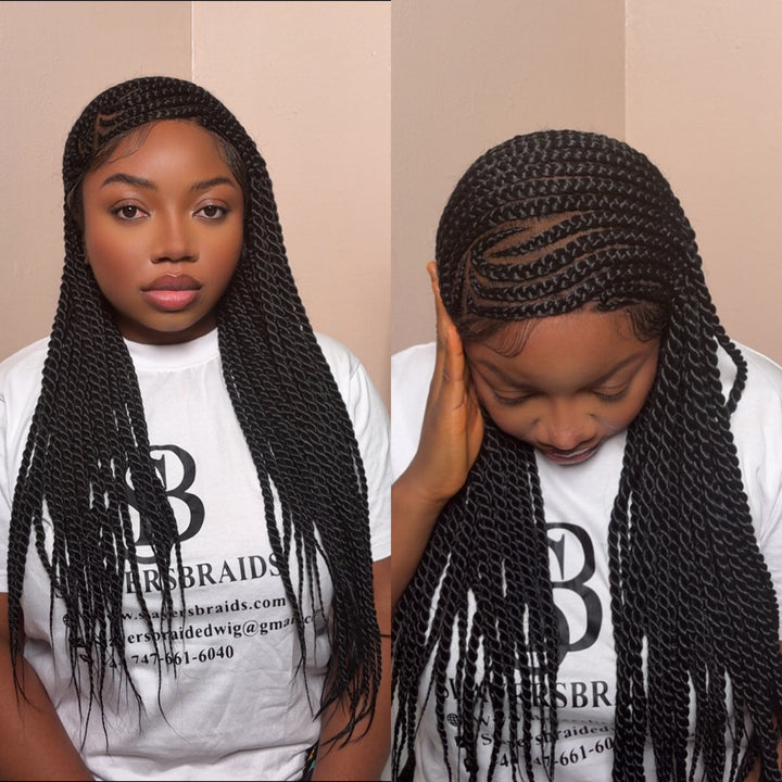 Luxury Cornrow Wig for Black People -Angela