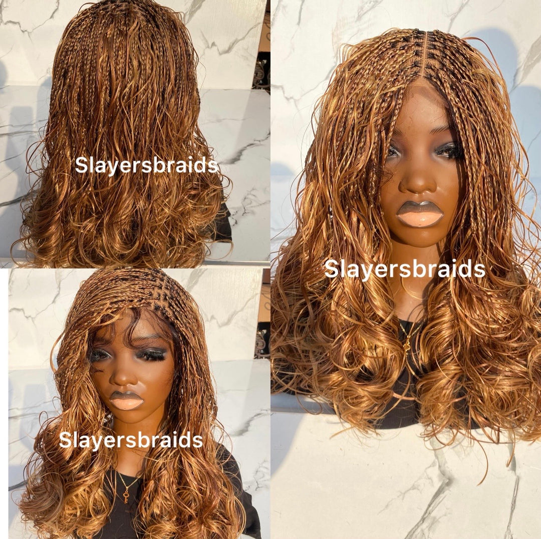 Ombre Knotless French Curl Braided Wig -Debbie 