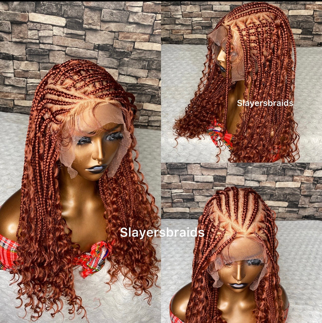 fulani boho braids Glueless Cornrow Wig -Jamila
