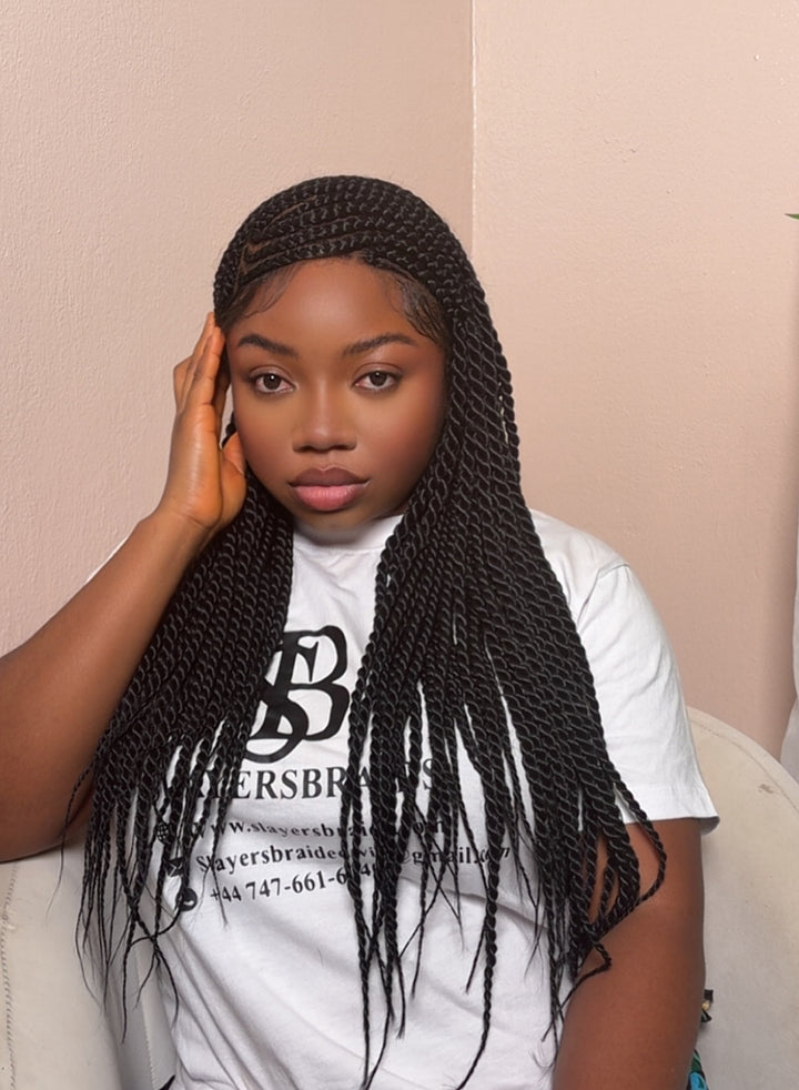 Luxury Cornrow Wig for Black People -Angela
