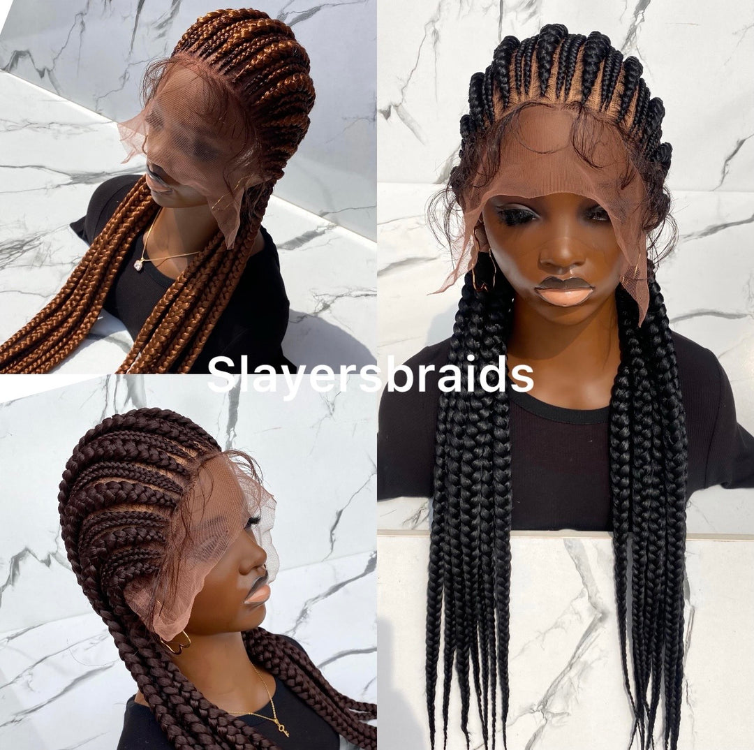 Luxury Cornrow Wig| Fulllace Allback Braids Fast Ship Hair -Koren