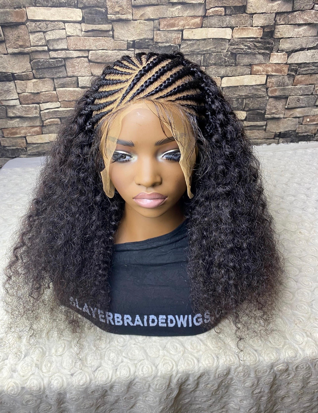 Lace Front Cornrow Braid Human Hair Wig  -Mellisa