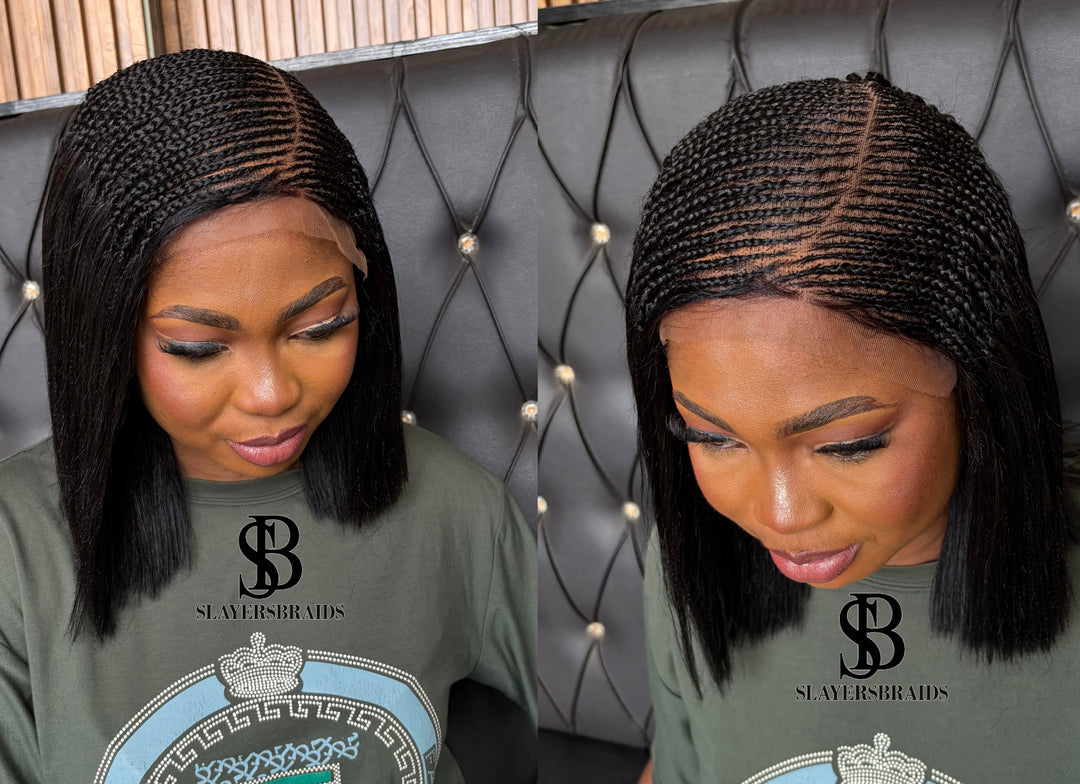 DD human hair Tightly braid Wig, Everyday Wear protective Hair-