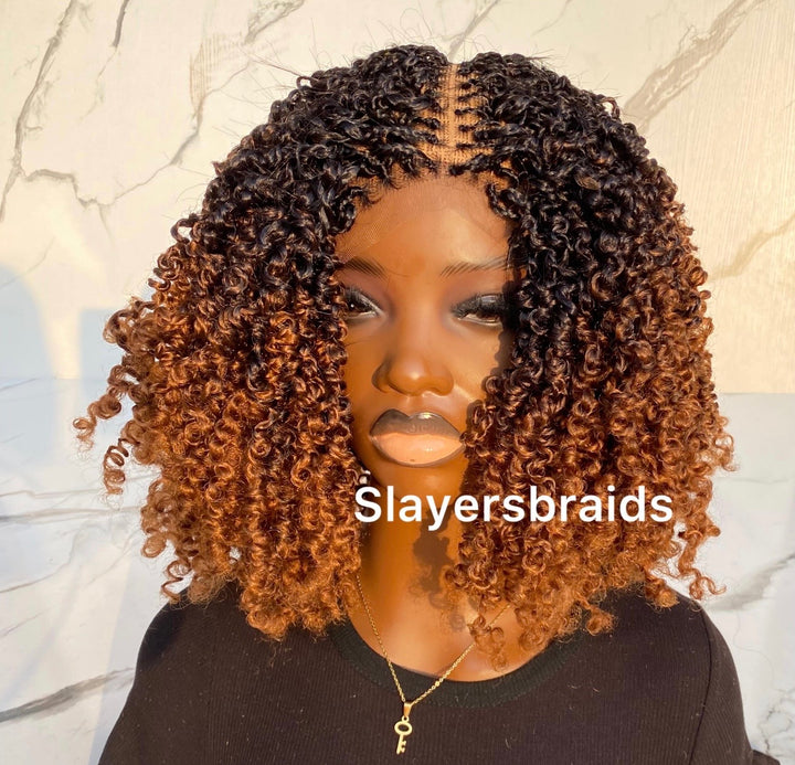 Ombré Brown Curly Passion Twist Wig -Tife