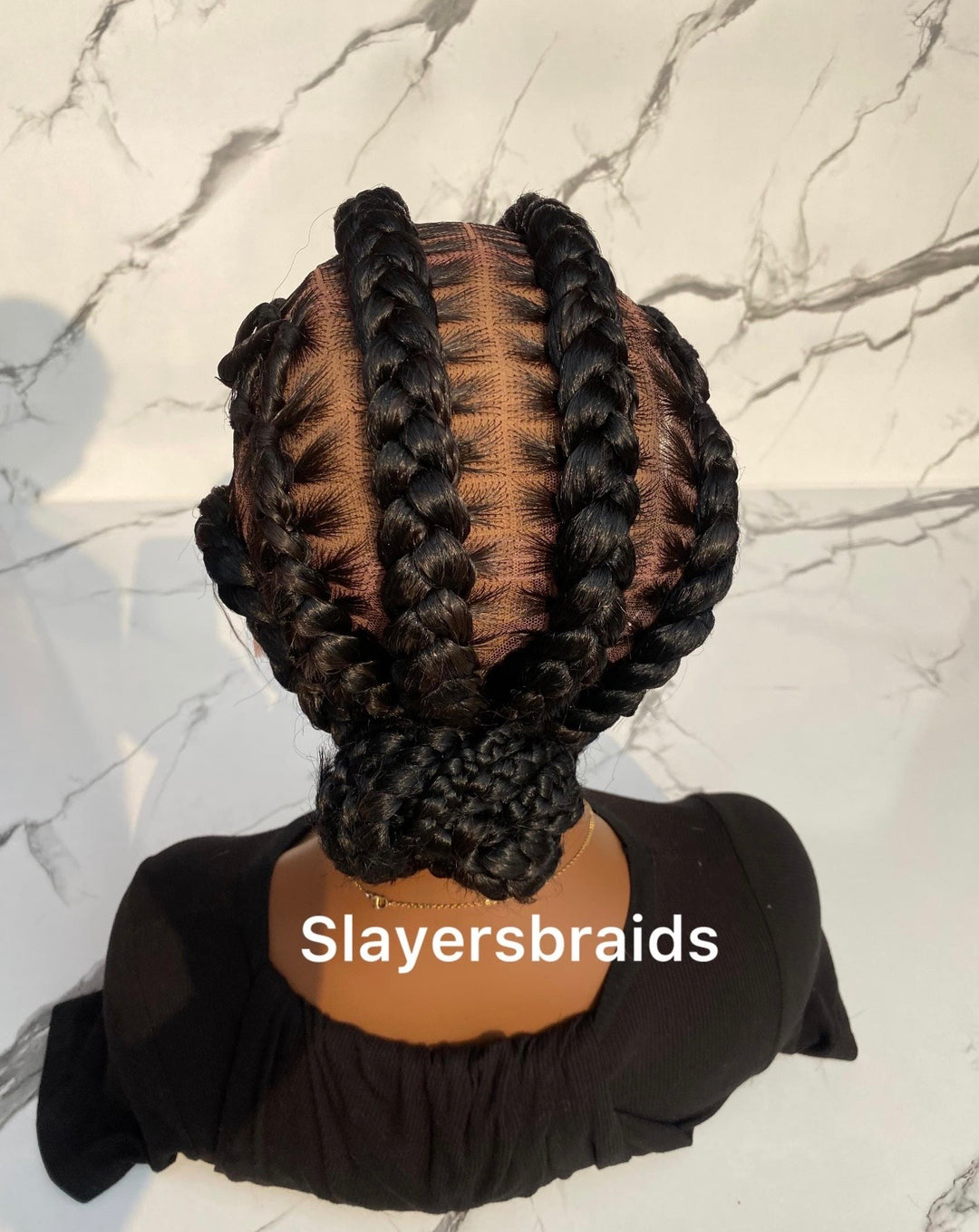 Fulani Braided Wig Crisscross Cornrow -Cherry
