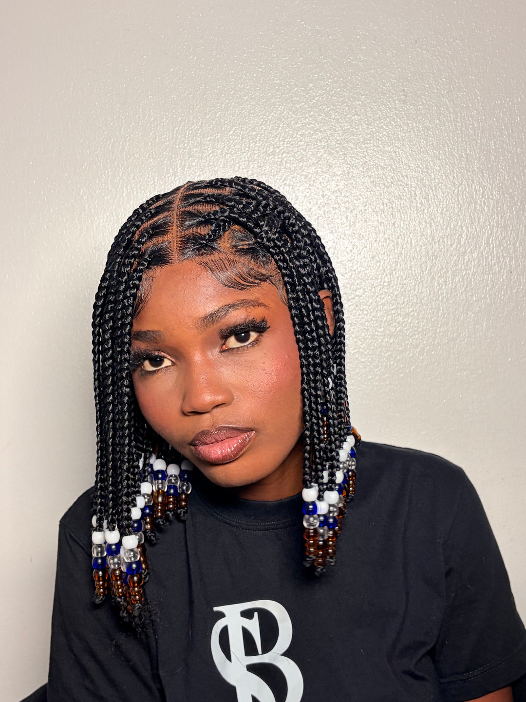 Tightly Braided Glueless Bead Wig For Everyday,Fast Ship-Nola