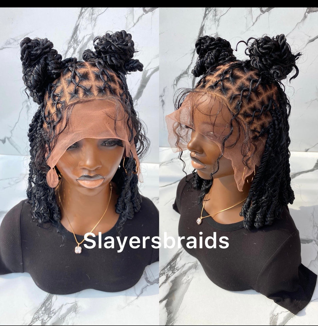 Handmade Cornrow,Box Braid Wig,Ready to ship Uk–Sonja Unit