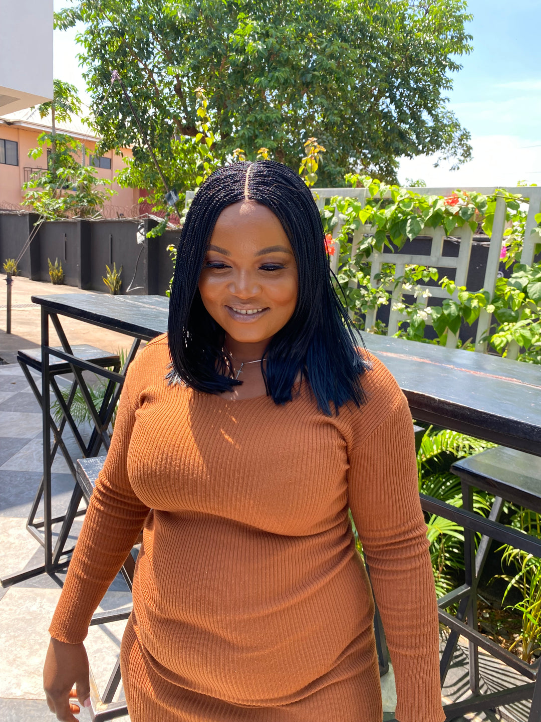 Fast Ship Micro Braids Lace Wig|Easy install hair- Bob Nano 