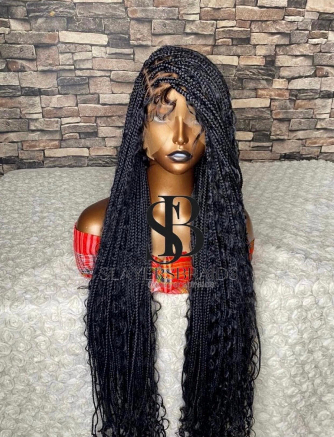 Goddess Braided Wig: Knotless Boho Lace Front -Diana 1b