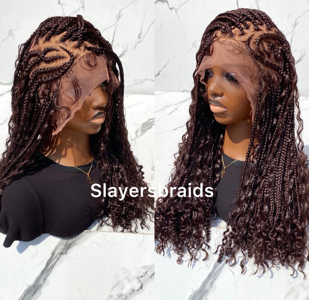 Fulani boho braids wig Fulllace wig Tribal Cornrow Hair- Ada