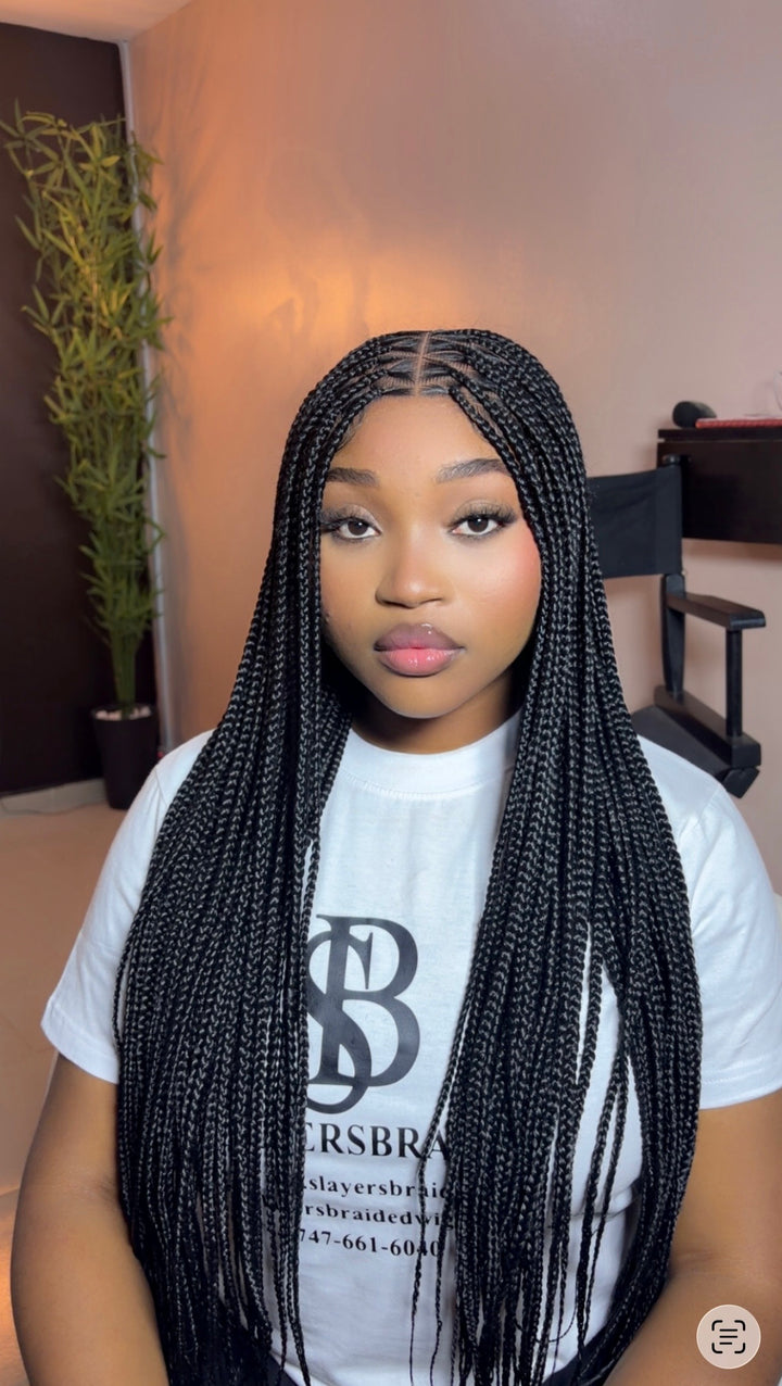 Triangle Knotless Braided Wig For Black Women -Jojo Unit