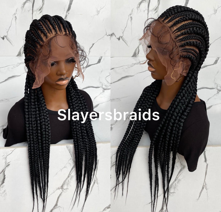 Luxury Cornrow Wig| Fulllace Allback Braids Fast Ship Hair -Koren