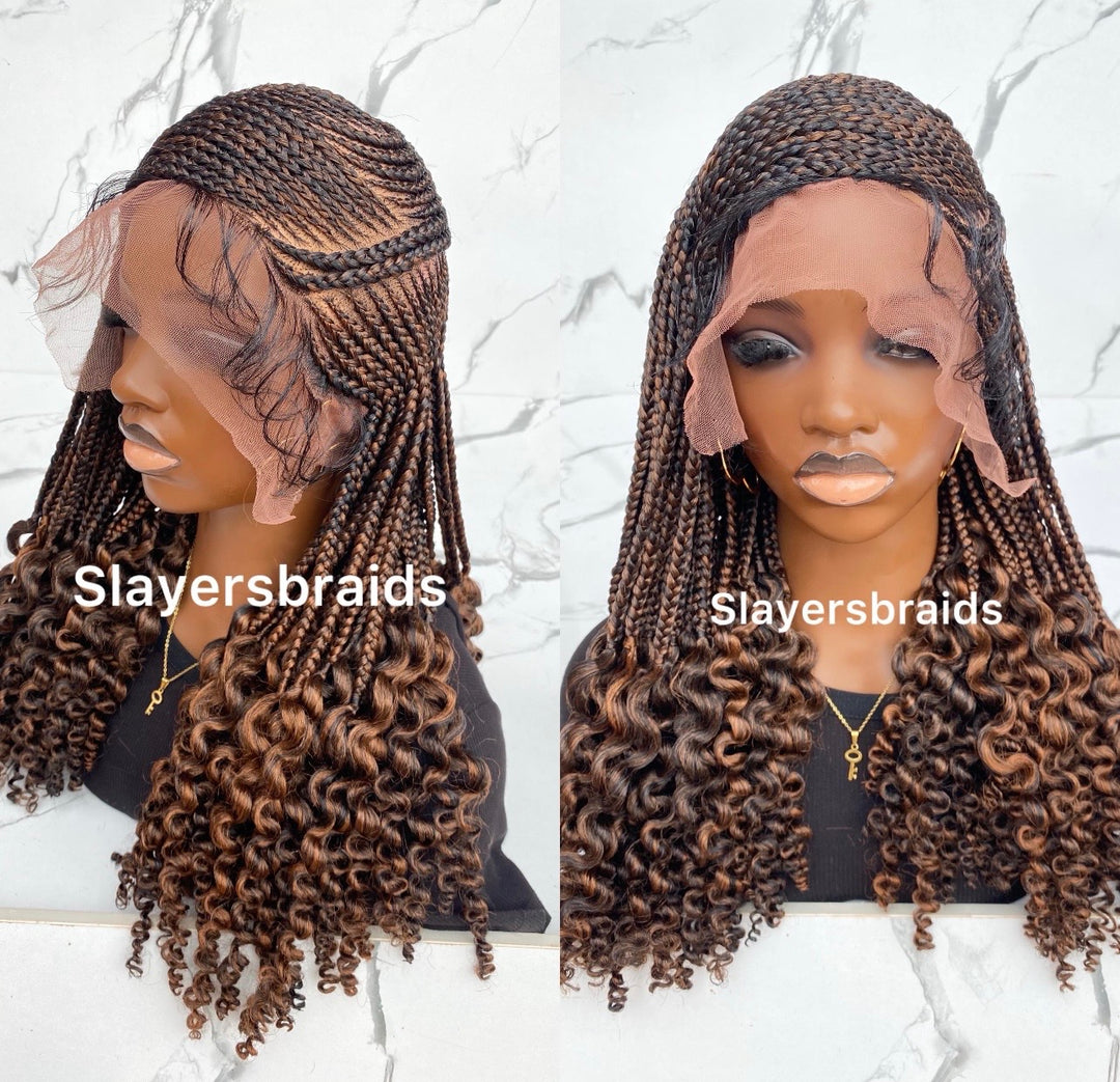 Fast Ship Cornrow Bob Wig Easy Install -Rejoice