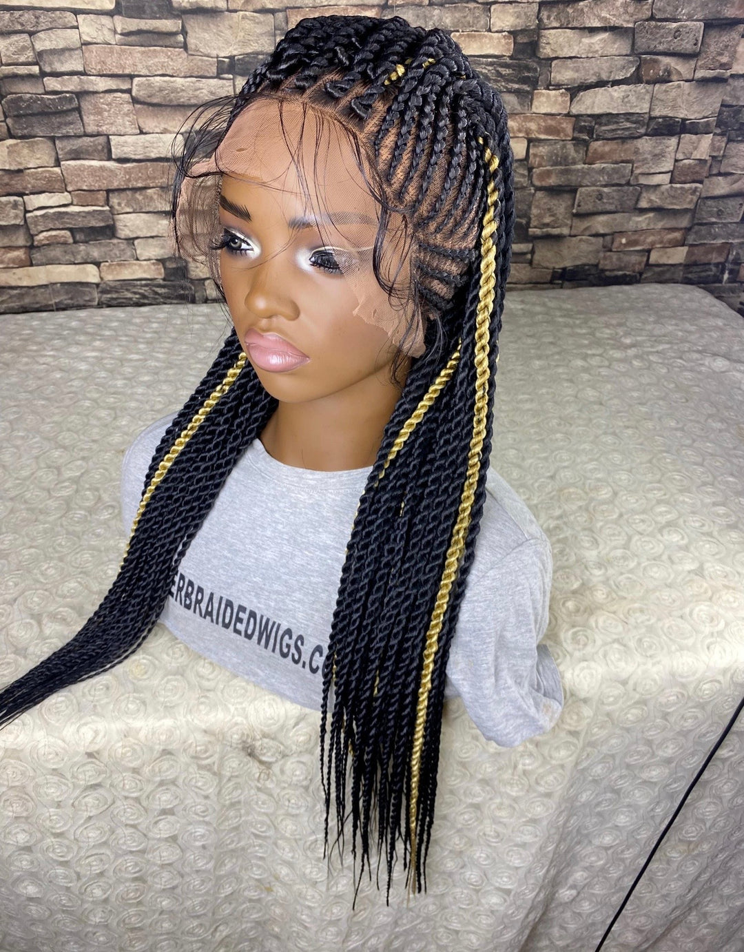 Glueless Mohawk Cornrow Highlight Braided Wig  -Latoya