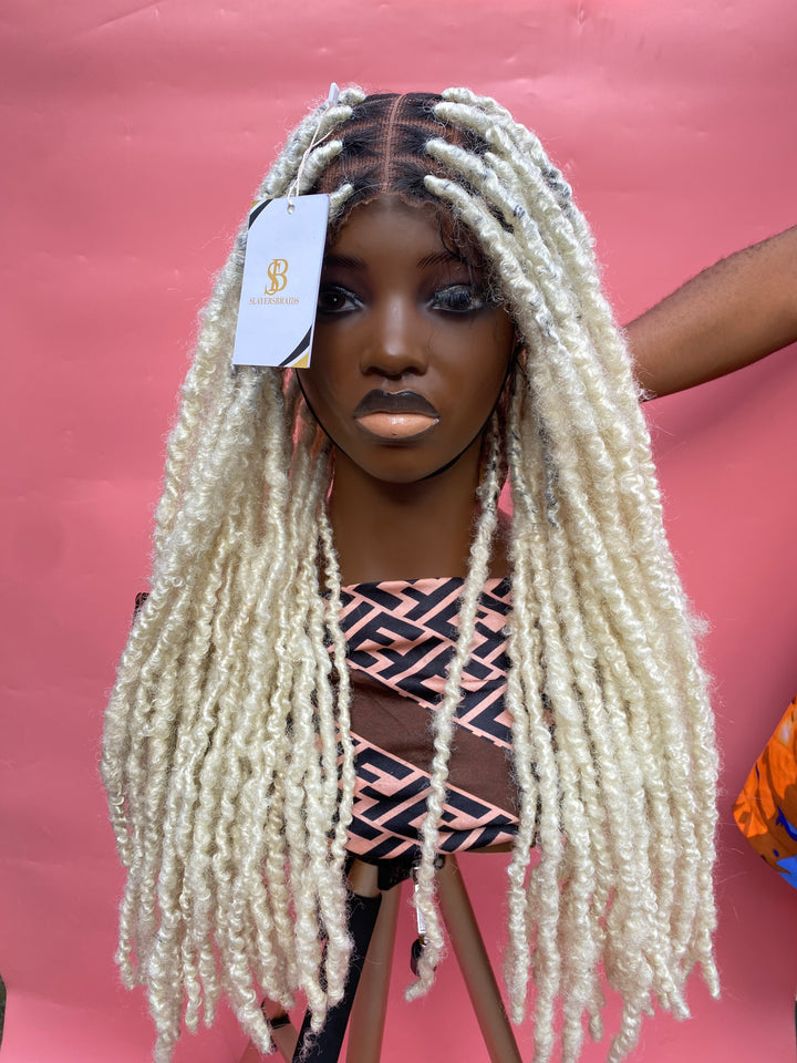 Dark Root Blonde Hair Faux Locs Wig -Asanti unit