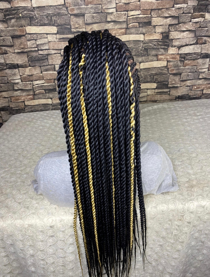 Glueless Mohawk Cornrow Highlight Braided Wig  -Latoya
