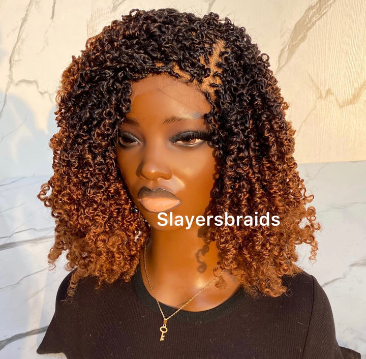 Ombré Brown Curly Passion Twist Wig -Tife
