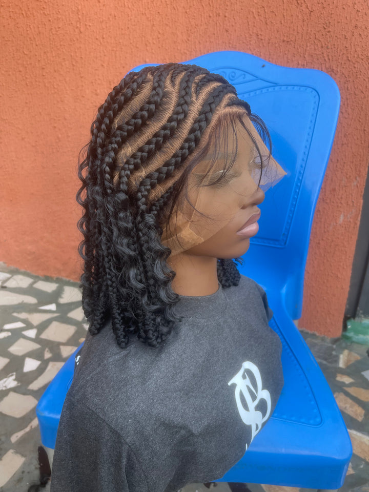 Hybrid Glueless Braid Wig Fast Ship Hair-Glenda