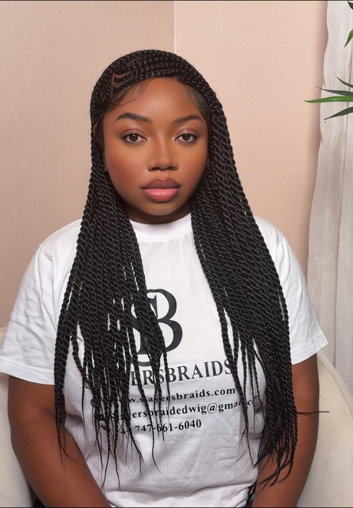 Luxury Cornrow Wig for Black People -Angela