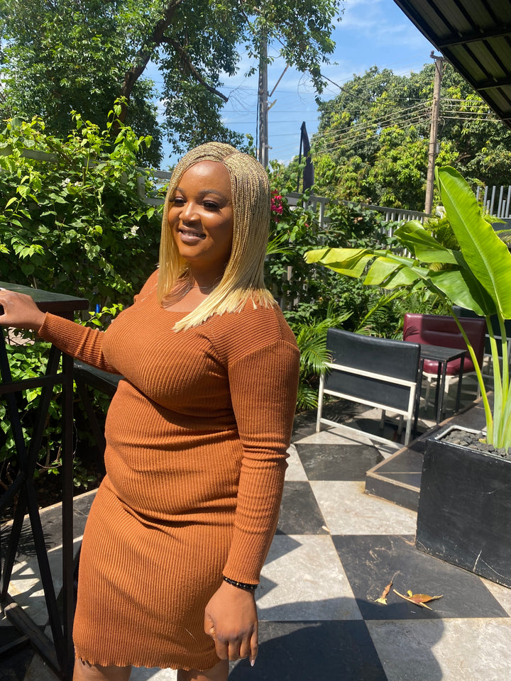 Fast Ship Micro Braids Lace Wig|Easy install hair- Bob Nano blonde