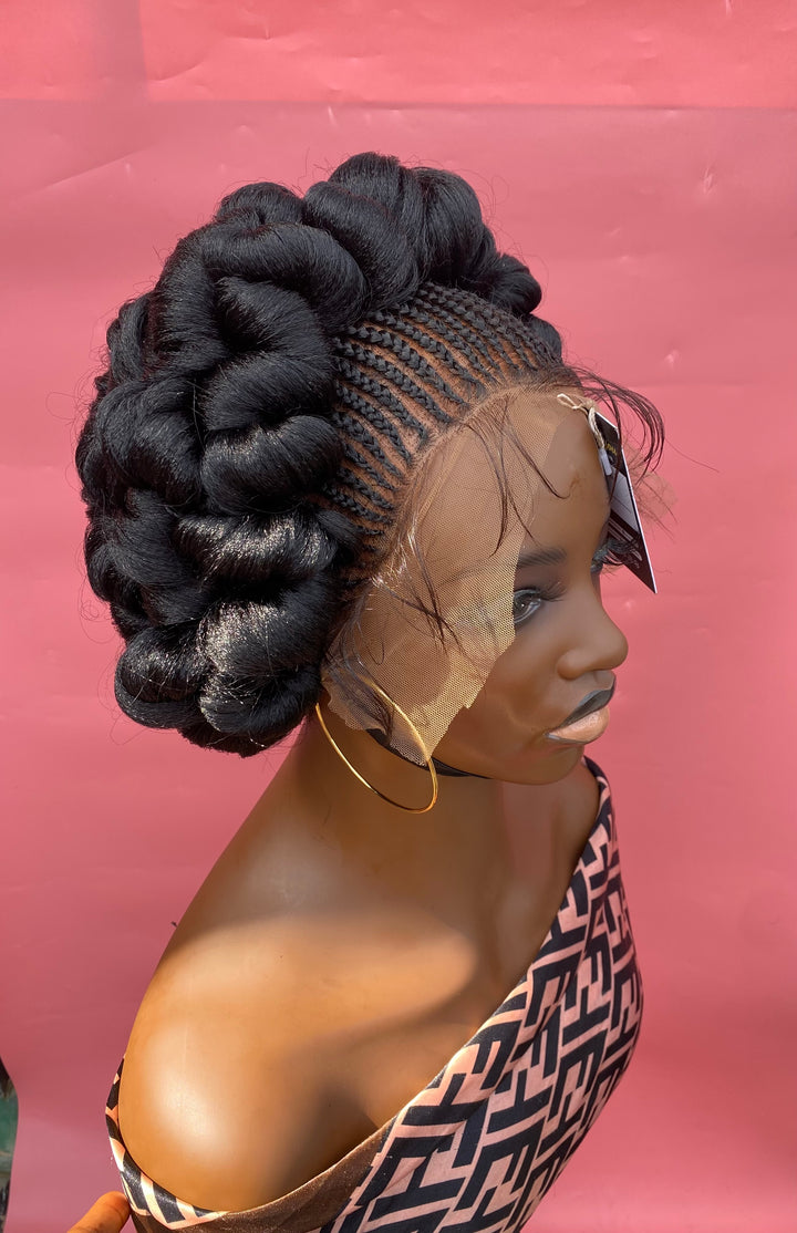 Lace Front Cornrows Wig Africa Tribal Braid- Urima unit