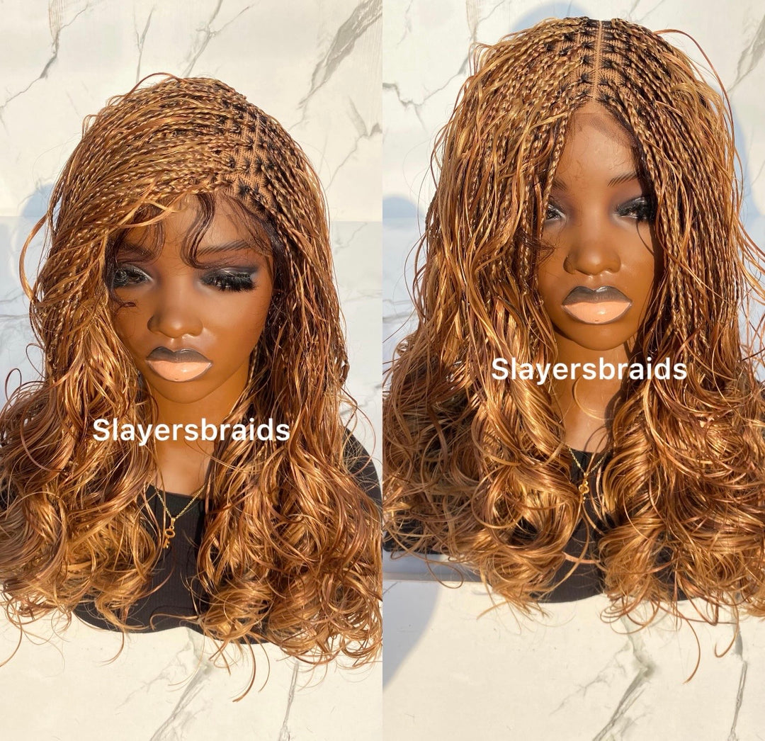 Ombre Knotless French Curl Braided Wig -Debbie 