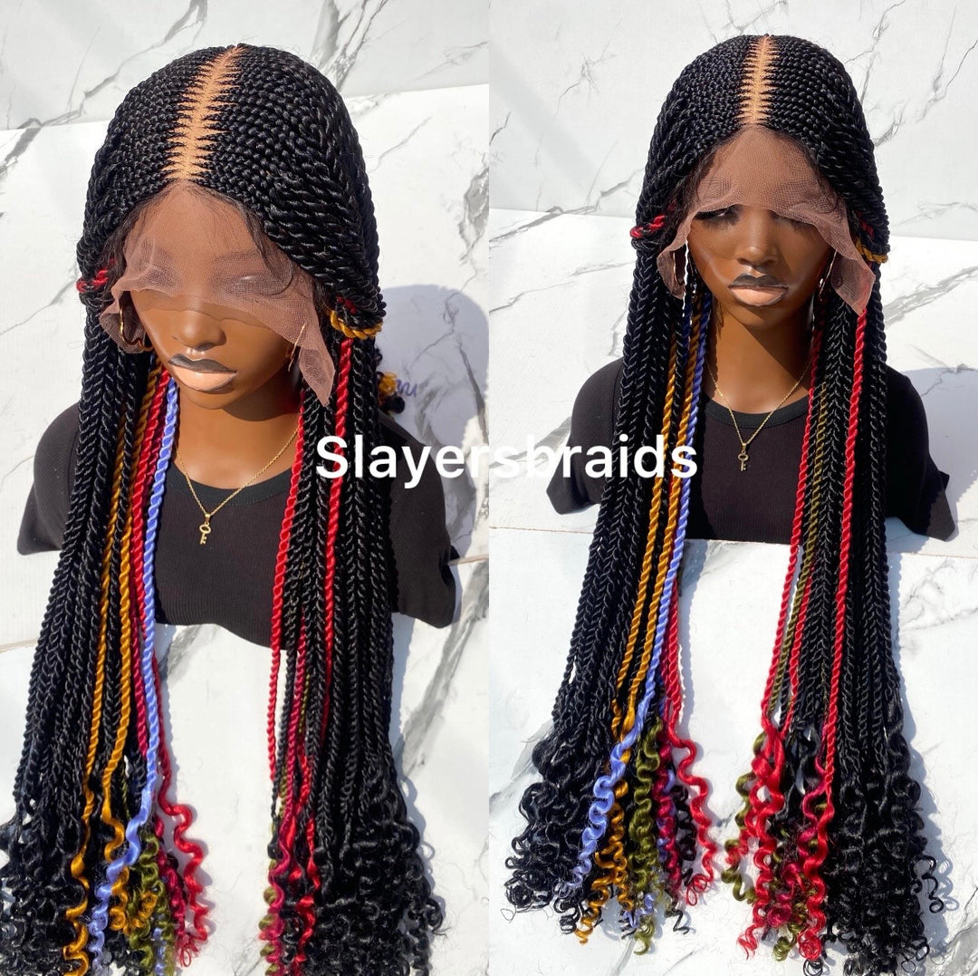 Fulani Braid Wig Black Color Highlights -Jasmine