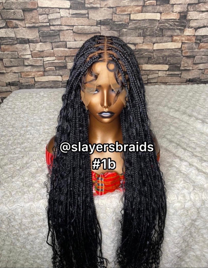 Boho Knotless Braids wigs for black women hairstyles -Diana