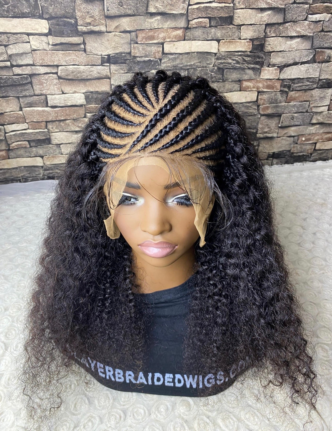 Lace Front Cornrow Braid Human Hair Wig  -Mellisa