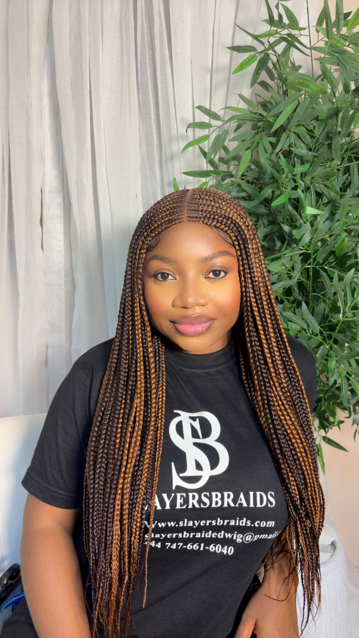 High-End Braided Wig for Black Women Cornrow Braids Wig -Allen