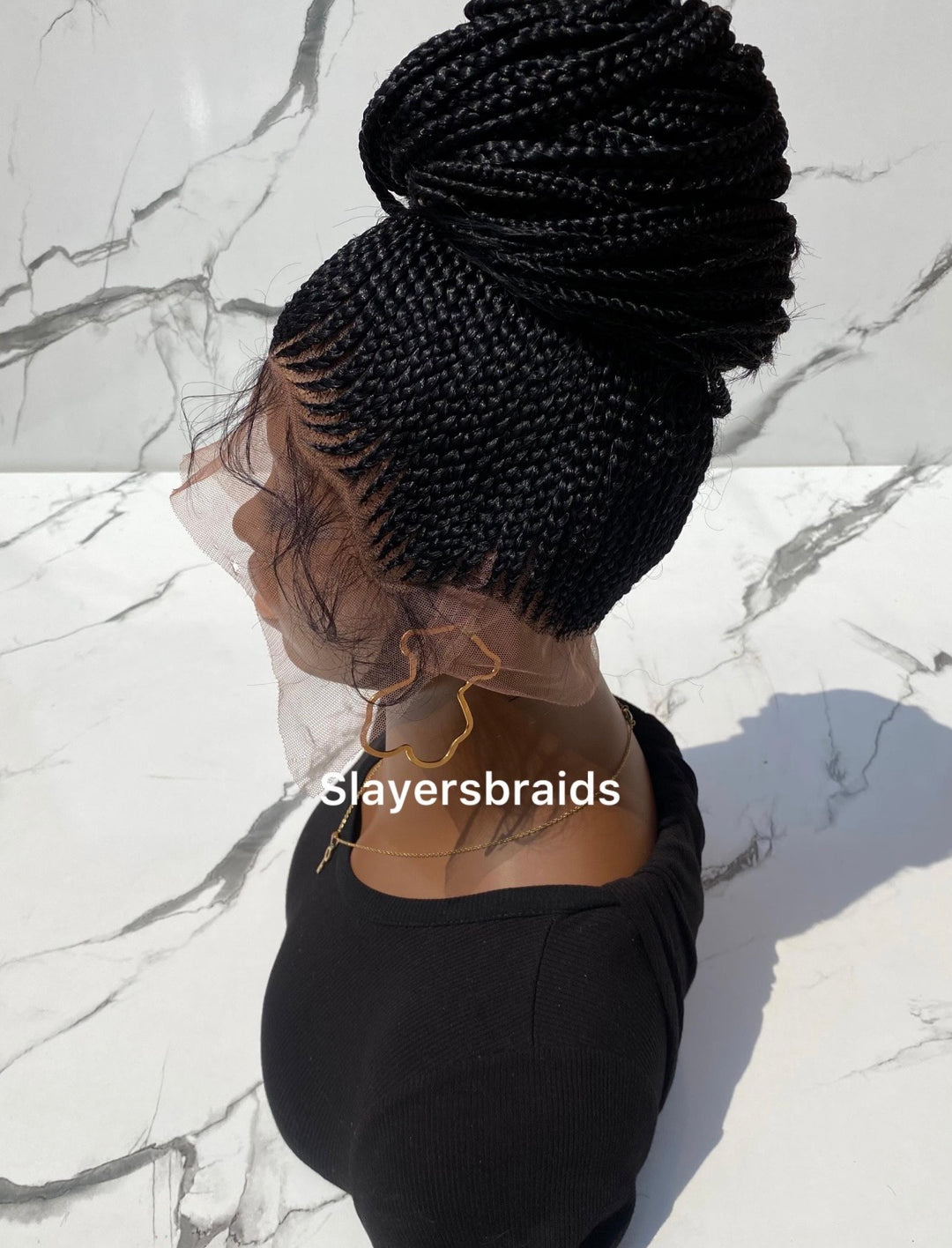 28" Shuku Cornrow Braid FulllaceWig: -Zikorah