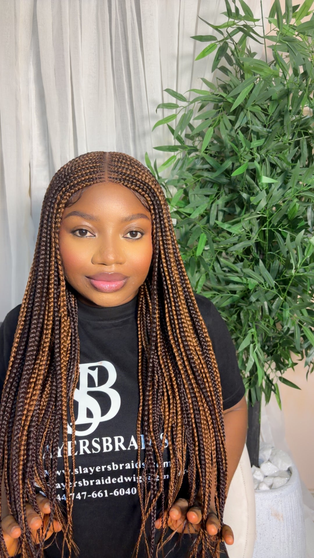High-End Braided Wig for Black Women Cornrow Braids Wig -Allen