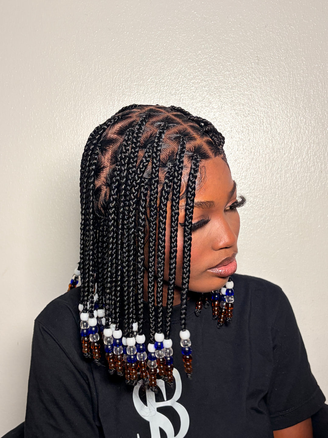 Tightly Braided Glueless Bead Wig For Everyday,Fast Ship-Nola