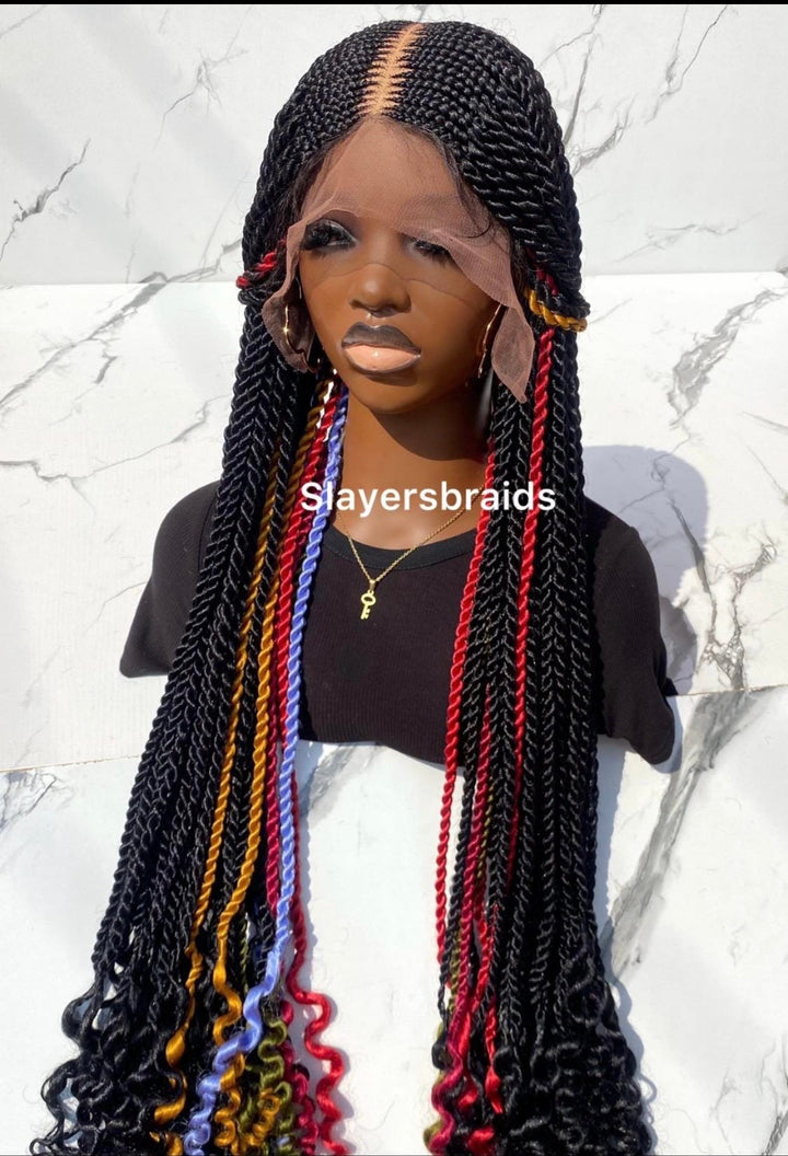 Fulani Braid Wig Black Color Highlights -Jasmine