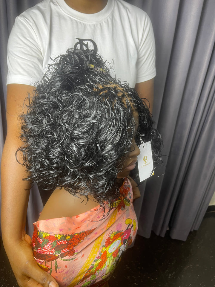 Lightweight French Curl Bob Wig -Tushe unit 1b