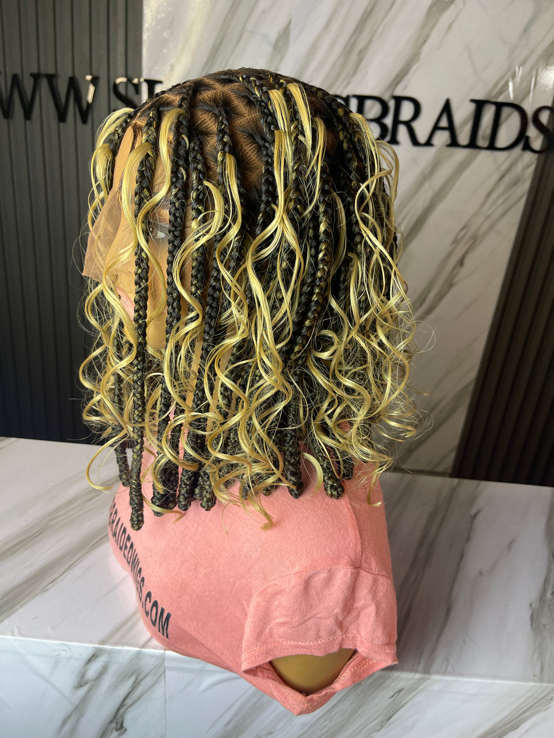 Fast Ship Curly Knotless Bob Wig -Nina T27