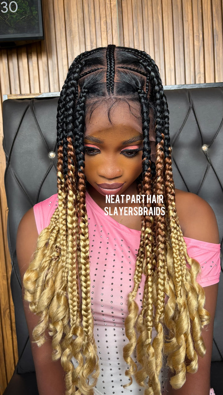 Quality Jumbo Knotless braided wig  -Veeva