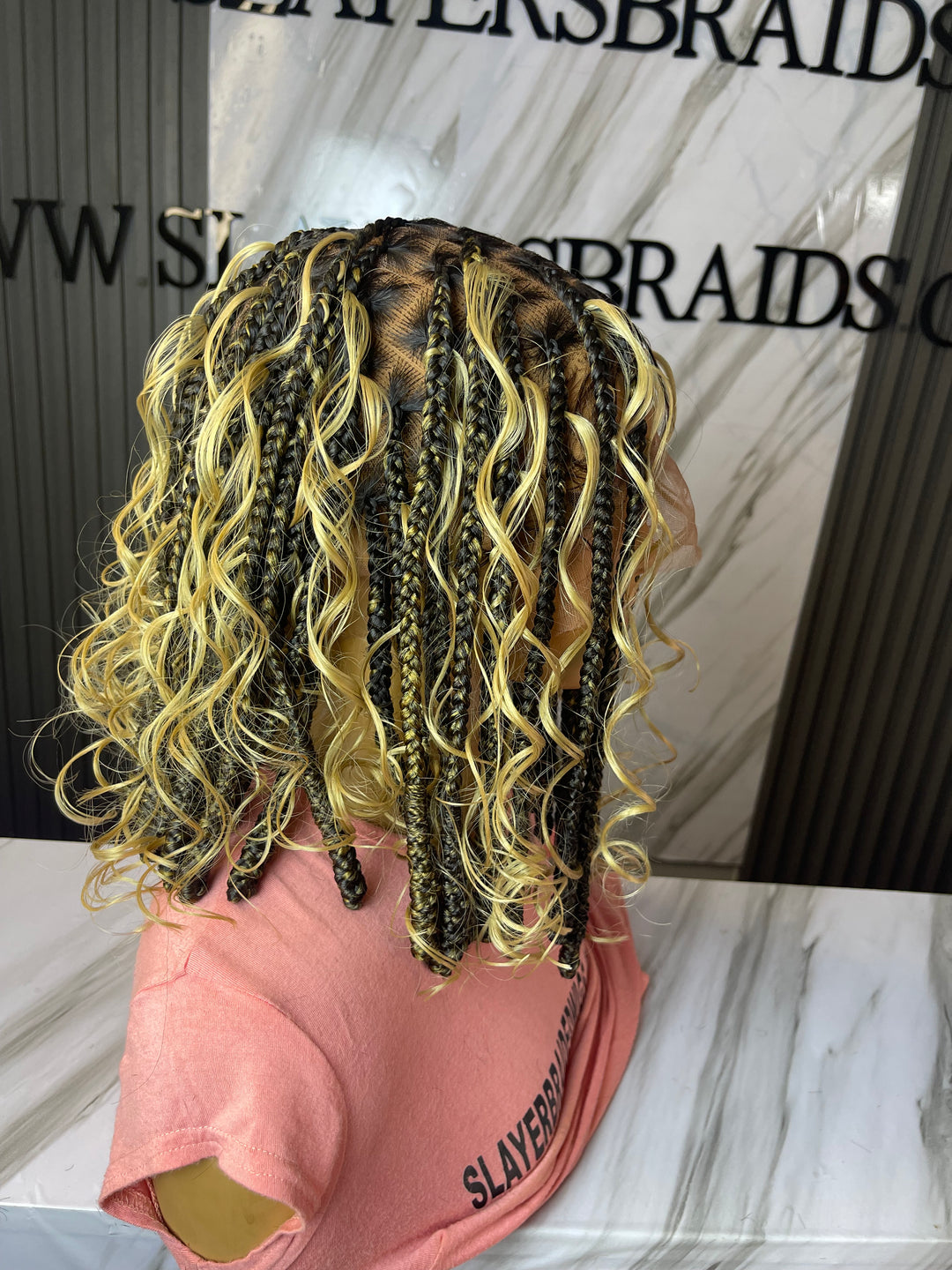 Fast Ship Curly Knotless Bob Wig -Nina T27